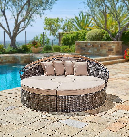 Suncrown Outdoor Furniture Wicker Daybed