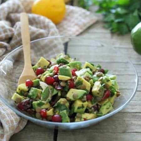Avocado Lentil Cranberry Salad