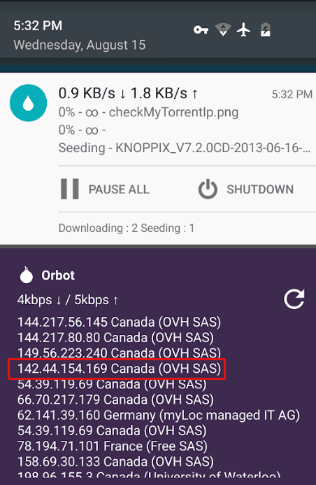 List of Orbot Tor relay IP addresses