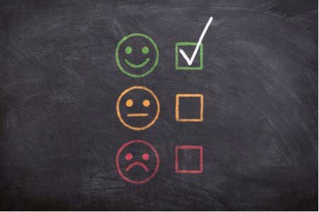 happy and sad face drawing on chalkboard, web design New York