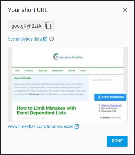 goo.gl short link