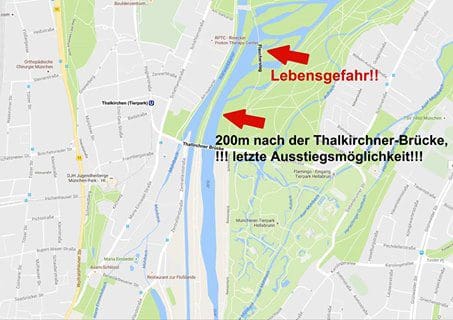 Gefahren Isar Schlauchbootfahren Flaucher München