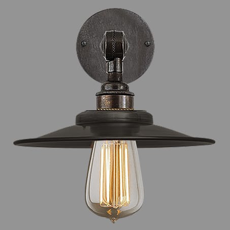 wall light shallow metal cone shade