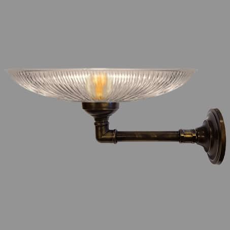 Wall Light Ribbed Dish Glass shade LED Lamp