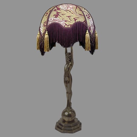 Victorian Table Lamp Figure with Tassel shade