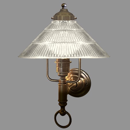 Wall Light Ribbed Cone Shade Antique.