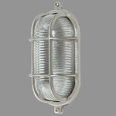 Solid Brass Oval Bulkhead wall light Nickel Finish IP64