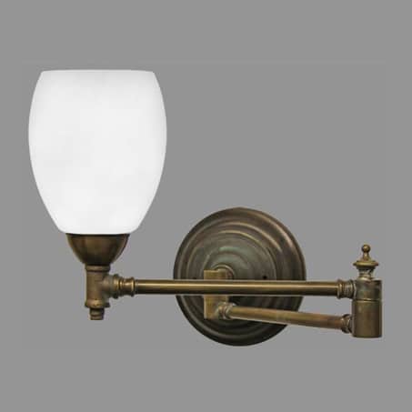 Victorian Wall Light Antique Double Swivel Arm Opal Glass