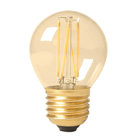 Golfball E27 Cap Led Lamp Gold Finish