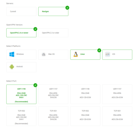 OpenVPN Config generator for PIA (includes Nextgen servers)