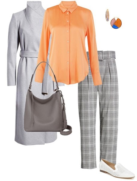 grey and orange clothes