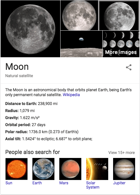on-page seo - knowledge graph results