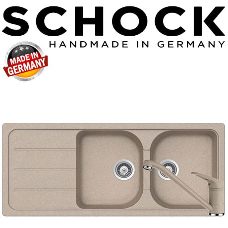 Kit chiuveta dubla din granit Schock Formhaus D-200 si baterie Schock Cosmo Sabbia Kit chiuveta dubla din granit Schock Formhaus D-200 si baterie Schock Cosmo Sabbia