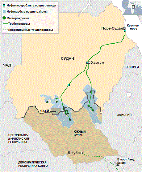 Месторождения нефти в Судане