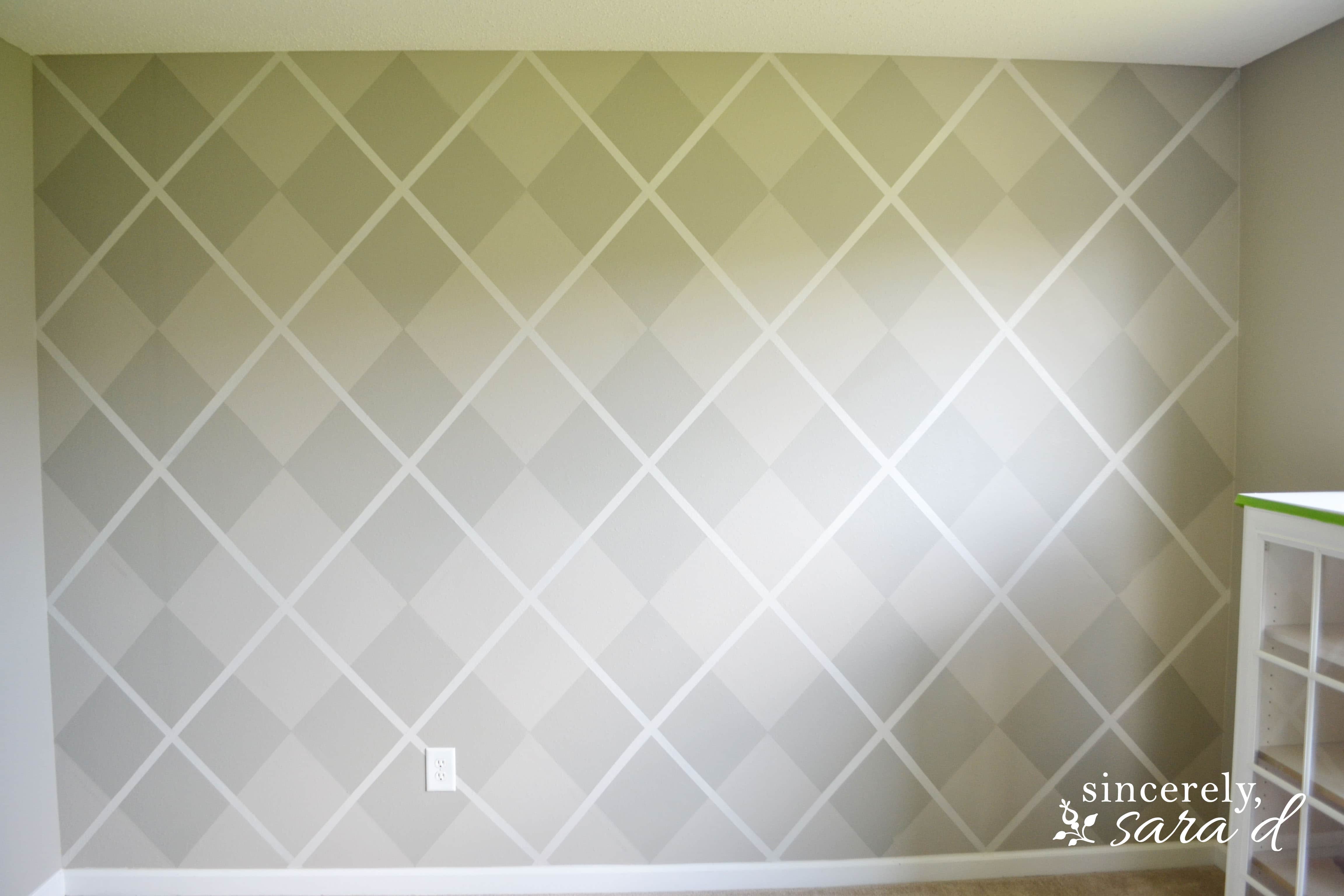 Argyle Painted Wall Sincerely Sara D Home Decor Diy Projects