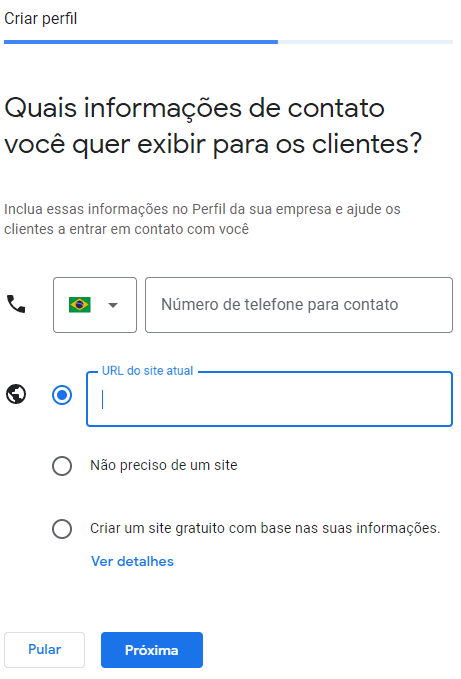informaçoes de contato