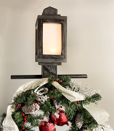 wooden Christmas lamppost and lantern