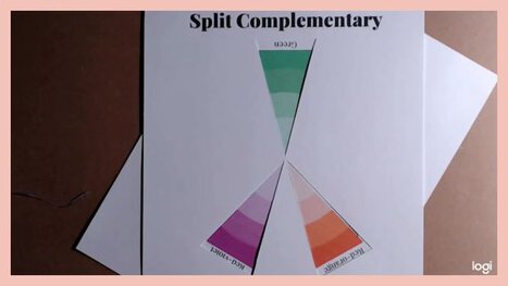 split comlimentary color scheme on color wheel: green, red-violet, red-orange