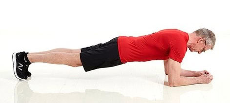 a man performing a plank exercise