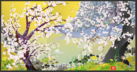 Cherry Blossoms at Jogo Castle Cherry Blossoms at Jogo Castle