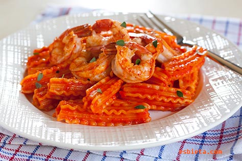 pasta con gambas