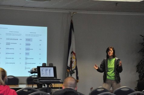 Counselor Rhonda Jackson shared a few slides with the audience on what constitutes as abuse.