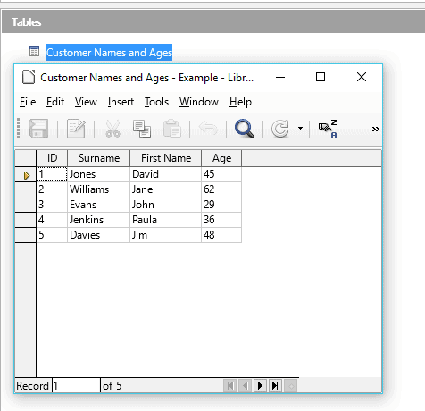 8 Open Customer Name and Age 8 Open Customer Name and Age