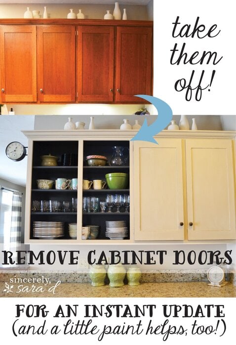 Remove Cabinet Doors Instant Kitchen Update Sincerely Sara D