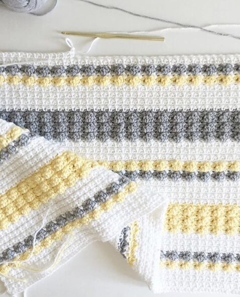 Crochet Bobble and Mesh Stitch Blanket - Daisy Farm Crafts Free Pattern Crochet Bobble and Mesh Stitch Blanket - Daisy Farm Crafts Free Pattern