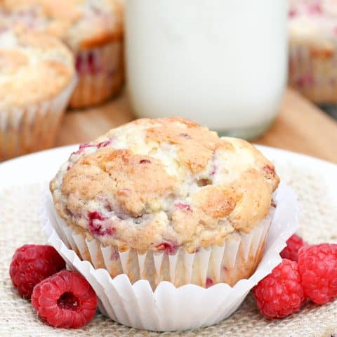 Raspberries and Cream Muffins