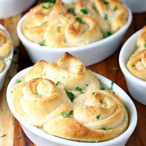 Individual Crescent Topped Chicken Pot Pies