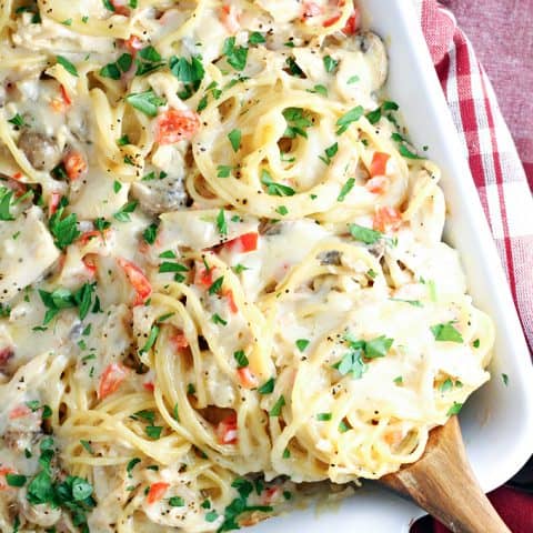 Cheesy White Chicken Spaghetti