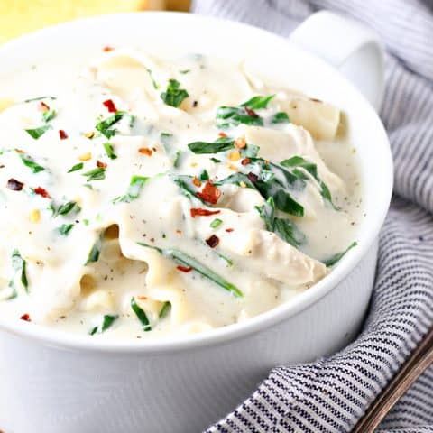Chicken Spinach Lasagna Soup
