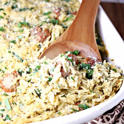 Easy Meatball Orzo Casserole