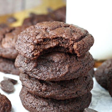 Dark Chocolate Fudge Brownie Cookies