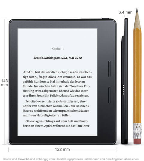 Amazon Kindle Oasis: Neuer E-Reader mit Akkuhülle 2 Amazon Kindle Oasis