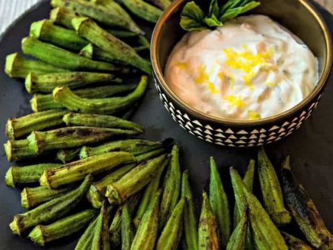 Peppery Grilled Okra