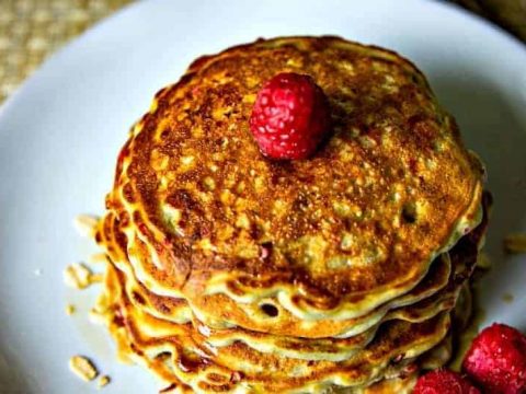 Raspberry Oatmeal Pancakes
