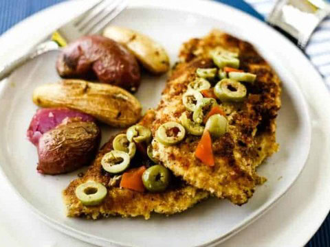 Chicken Cutlets with Olives and Fingerling Potatoes