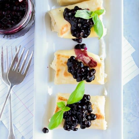 Gluten Free Blueberry Blintzes
