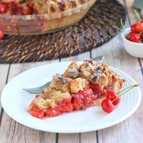 Sour Cherry Almond Crumb Pie