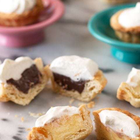 Mini Cream Pies with Three Flavors