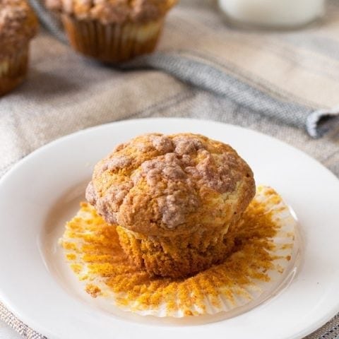Pumpkin Cream Cheese Streusel Muffins