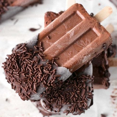 Dark Chocolate Dipped Mocha Popsicles