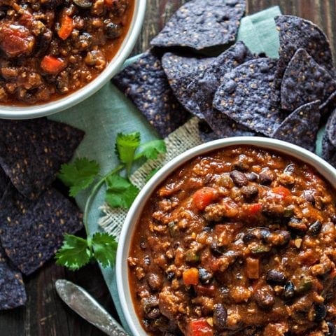 Pumpkin Black Bean Turkey Chili