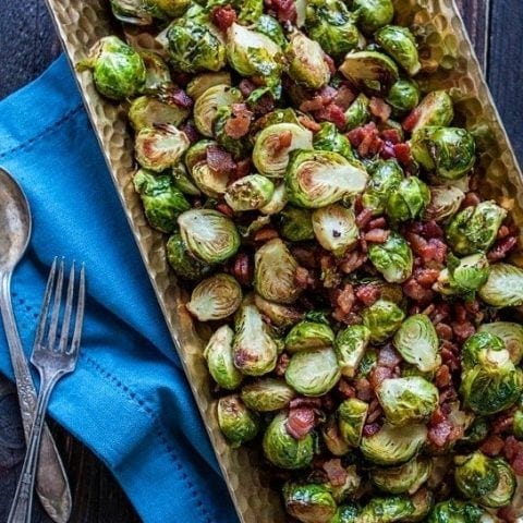 Roasted Brussels Sprouts with Bacon and Balsamic