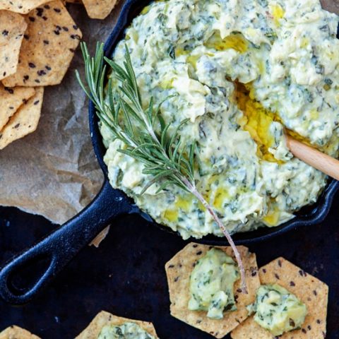 Rosemary White Bean Artichoke Spinach Dip