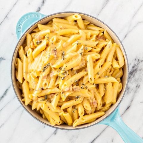 Butternut Squash Sage Bacon Mac n Cheese