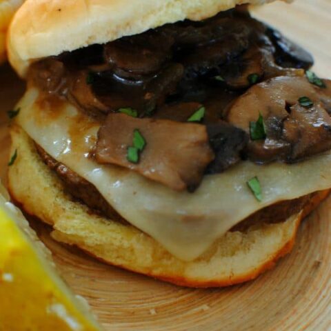 Mushroom and Swiss Crockpot Burgers