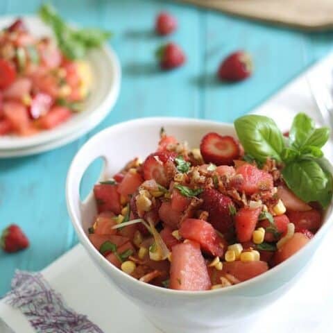 Watermelon bacon salad